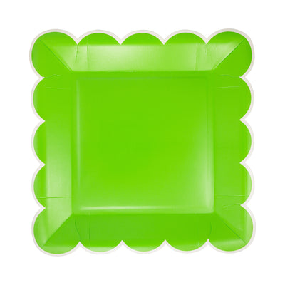 PAR1134 - Green Scalloped 9" Square Plate