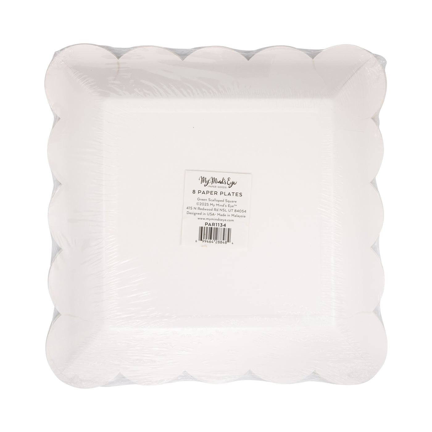 PAR1134 - Green Scalloped 9" Square Plate