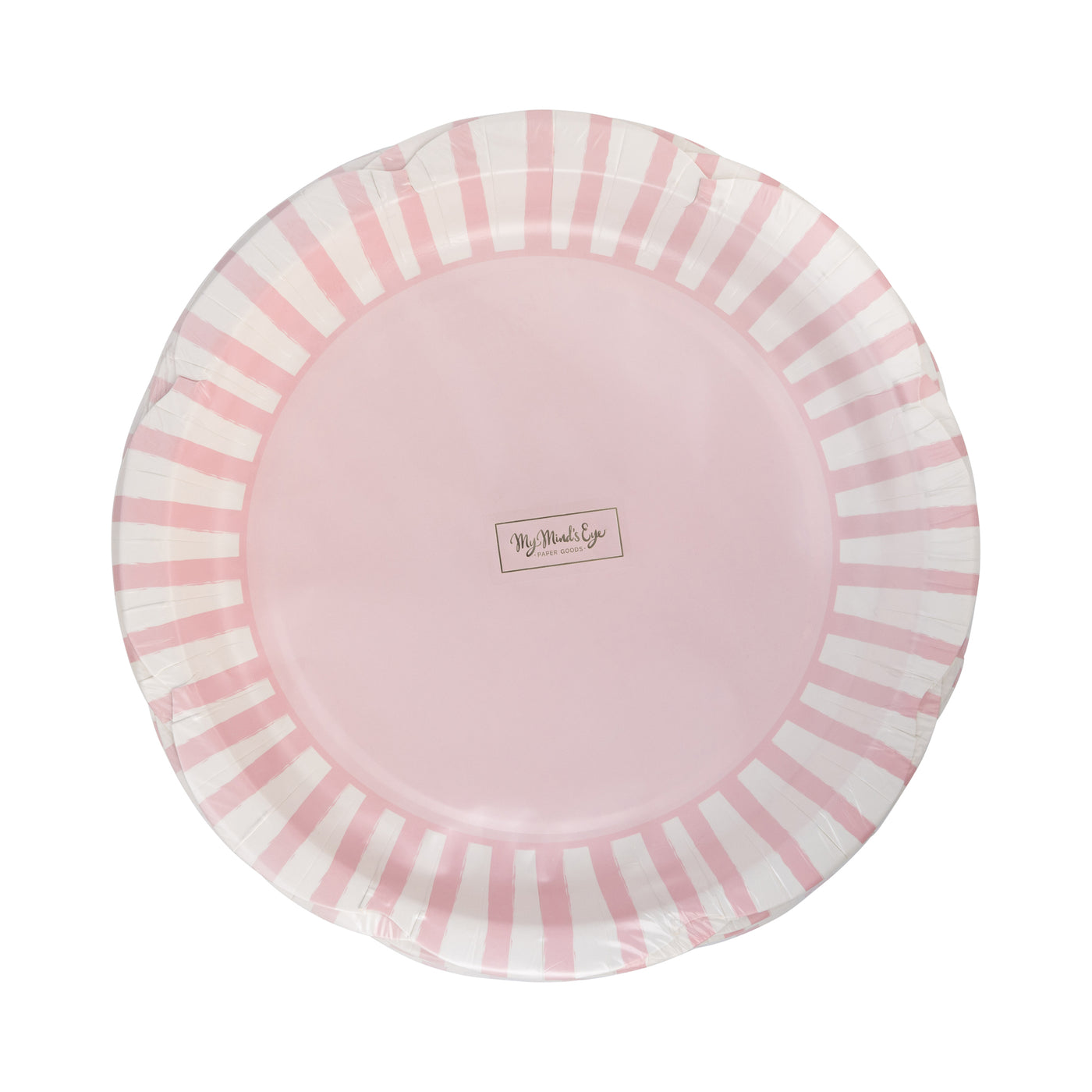 PAR1138 - Pink Striped 9" Scallops Plate