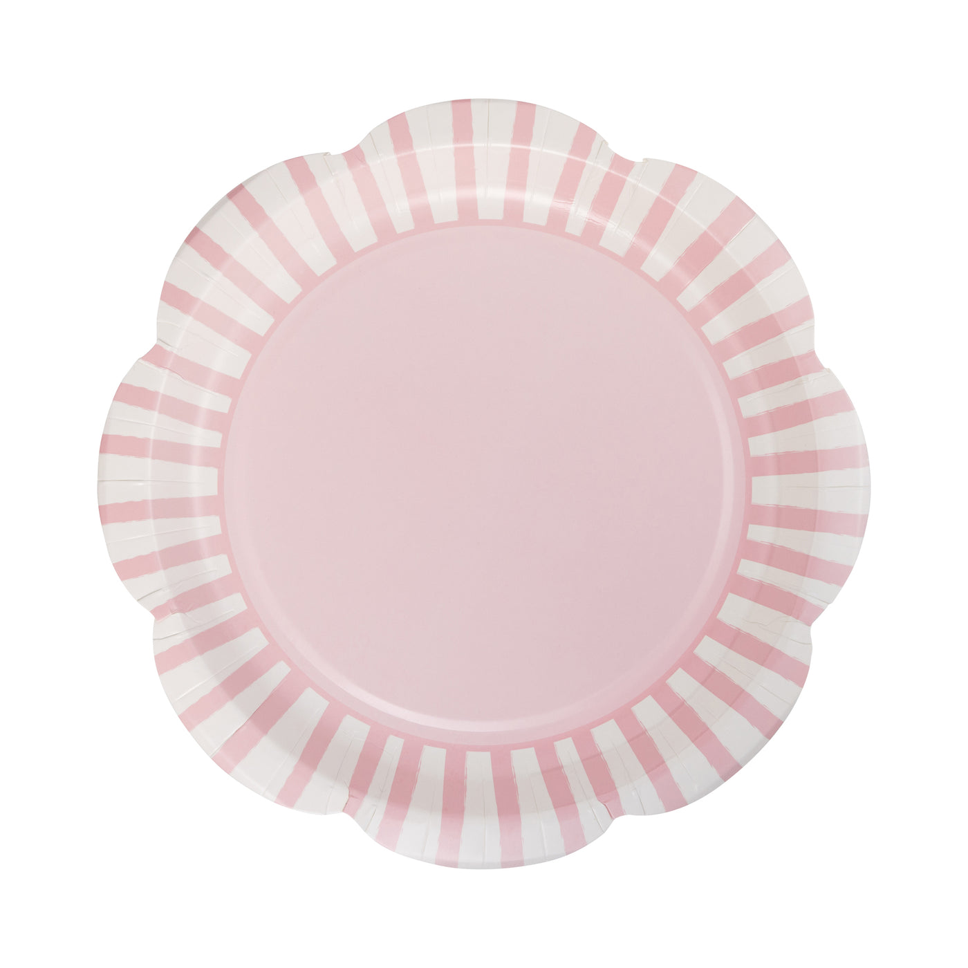 PAR1138 - Pink Striped 9" Scallops Plate