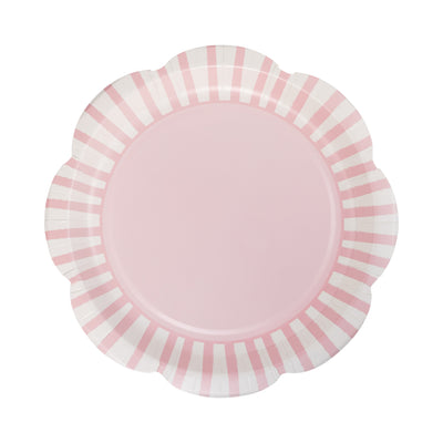 PAR1138 - Pink Striped 9" Scallops Plate