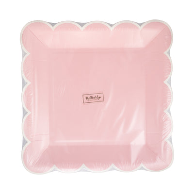 PAR1139 - Pink Scalloped 9" Square Plate