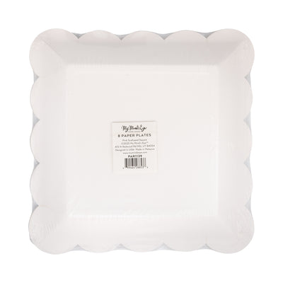 PAR1139 - Pink Scalloped 9" Square Plate