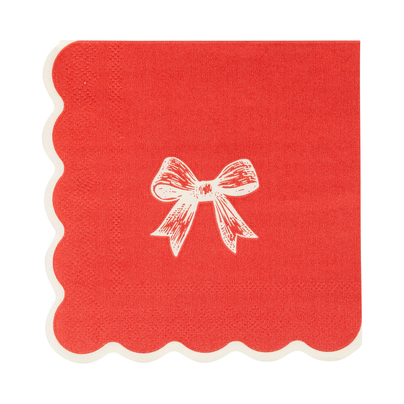 PEM1238 - Red/Gold Bow Cocktail Napkin