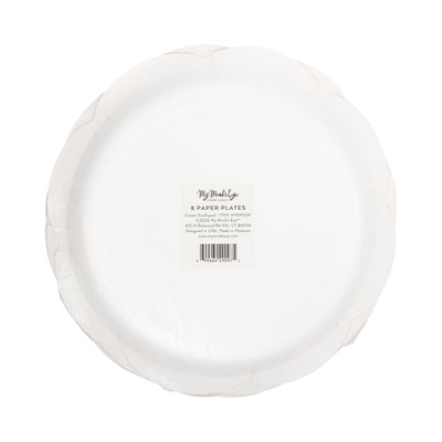 PEM1241 - Cream Scalloped Red Lines Plate