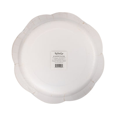 PEM1242 - Red Scalloped Cream Lines Plate