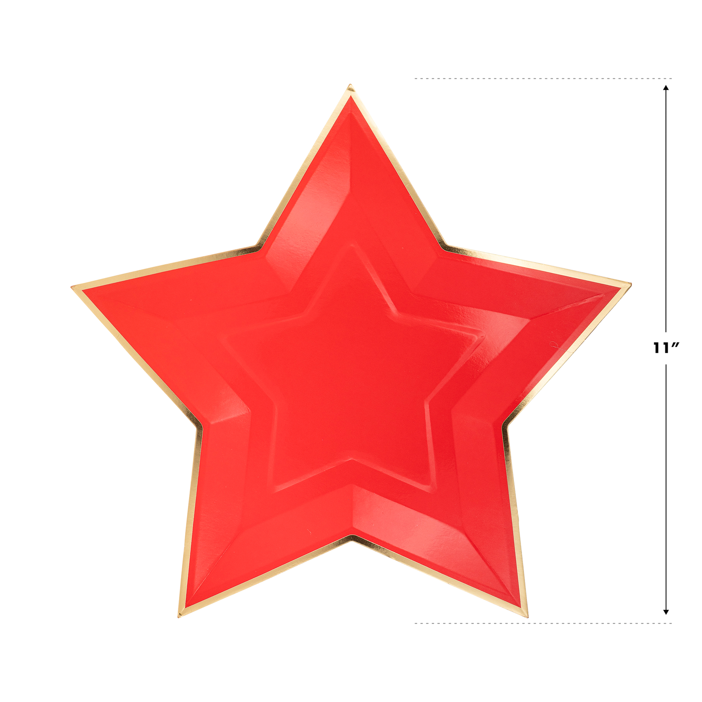 PGB1041 - Red Star Shaped Gold Foiled Paper Plate