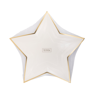 PGB1042 - Cream Star Shaped Gold Foiled Paper Plate