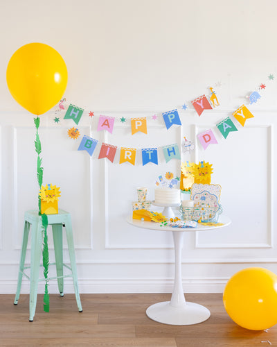 PLAML02 - Animal Party Happy Birthday Banner