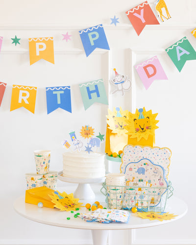 PLAML02 - Animal Party Happy Birthday Banner