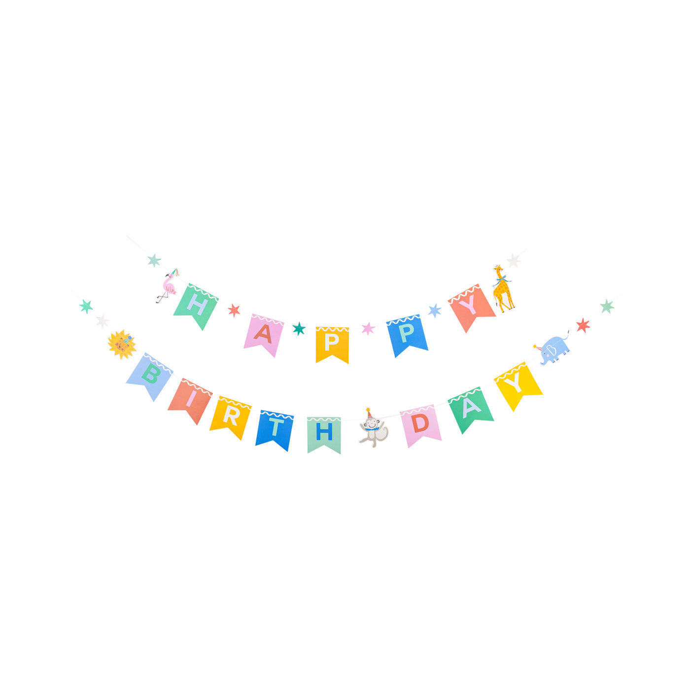 PLAML02 - Animal Party Happy Birthday Banner