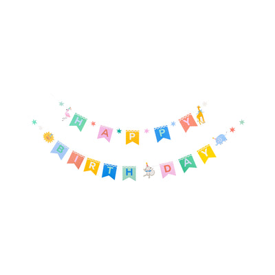 PLAML02 - Animal Party Happy Birthday Banner