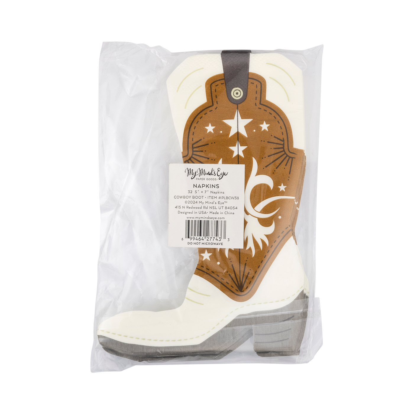 PLBCW38 - Cowboy Boot Shaped Paper Napkin