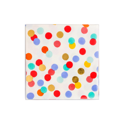 PLBDY37 - Primary Confetti Paper Cocktail Napkin