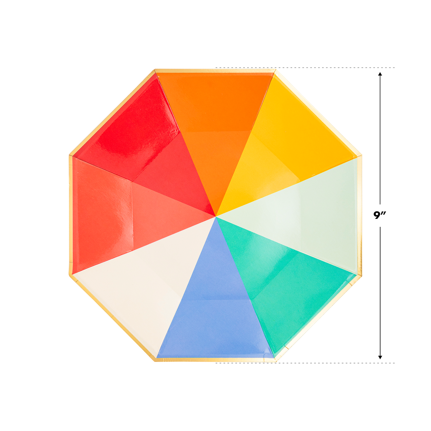 PLBDY40 - Primary Color Block Paper Plate