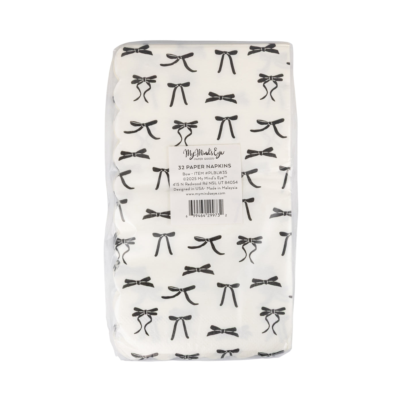 PLBLW35 - Black Bow Guest Napkin