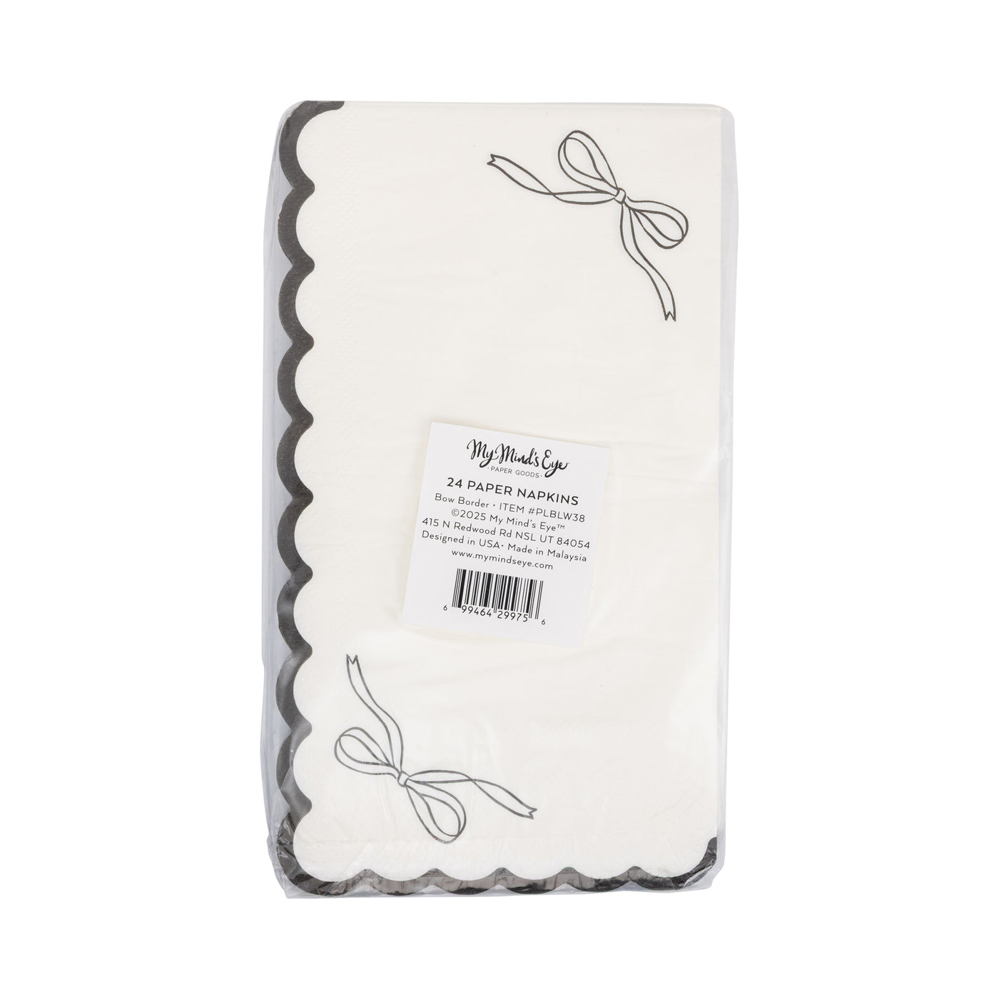 PLBLW38 - Black Bow Guest Napkin