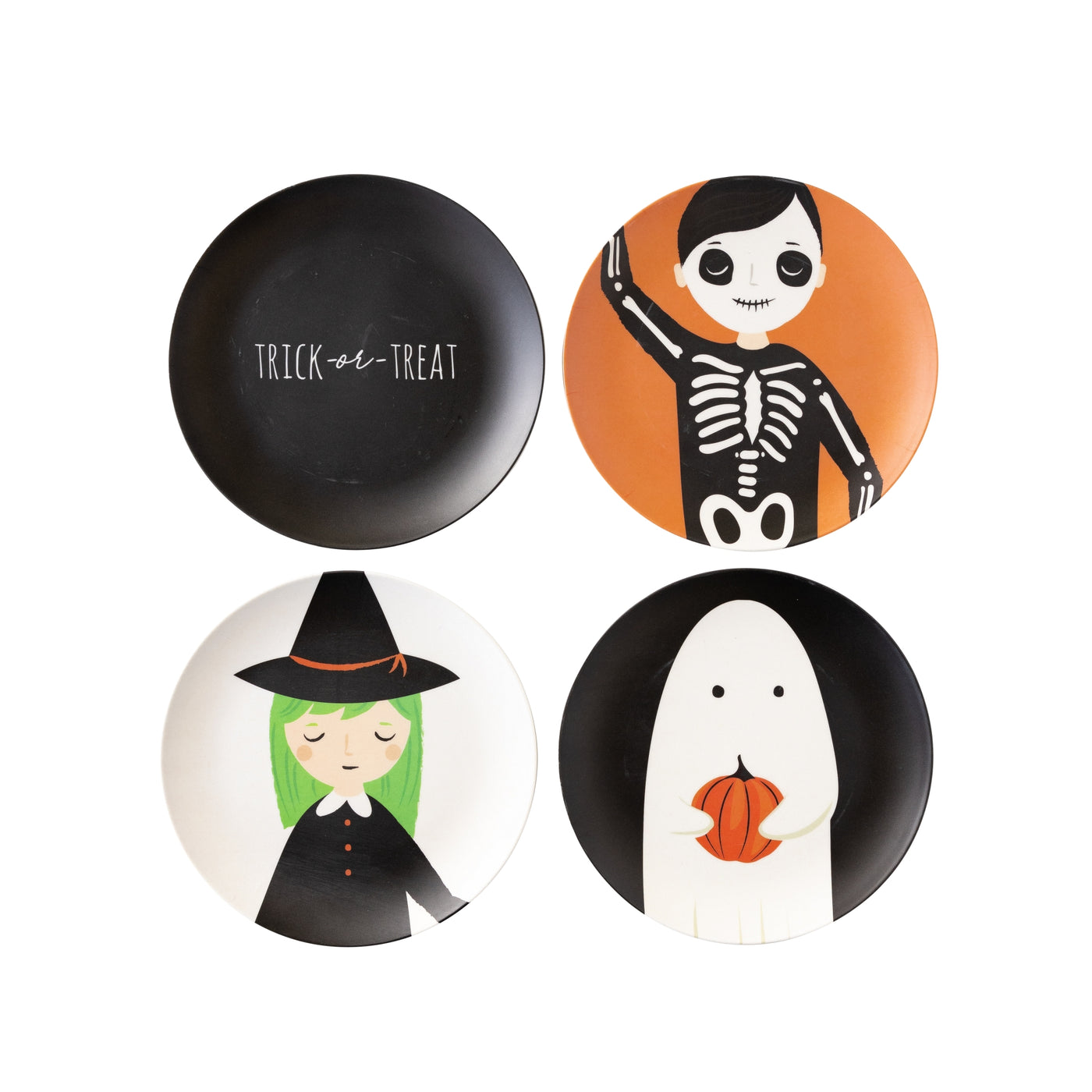 PLBP101 -  Trick or Treaters Reusable Bamboo Plate Set