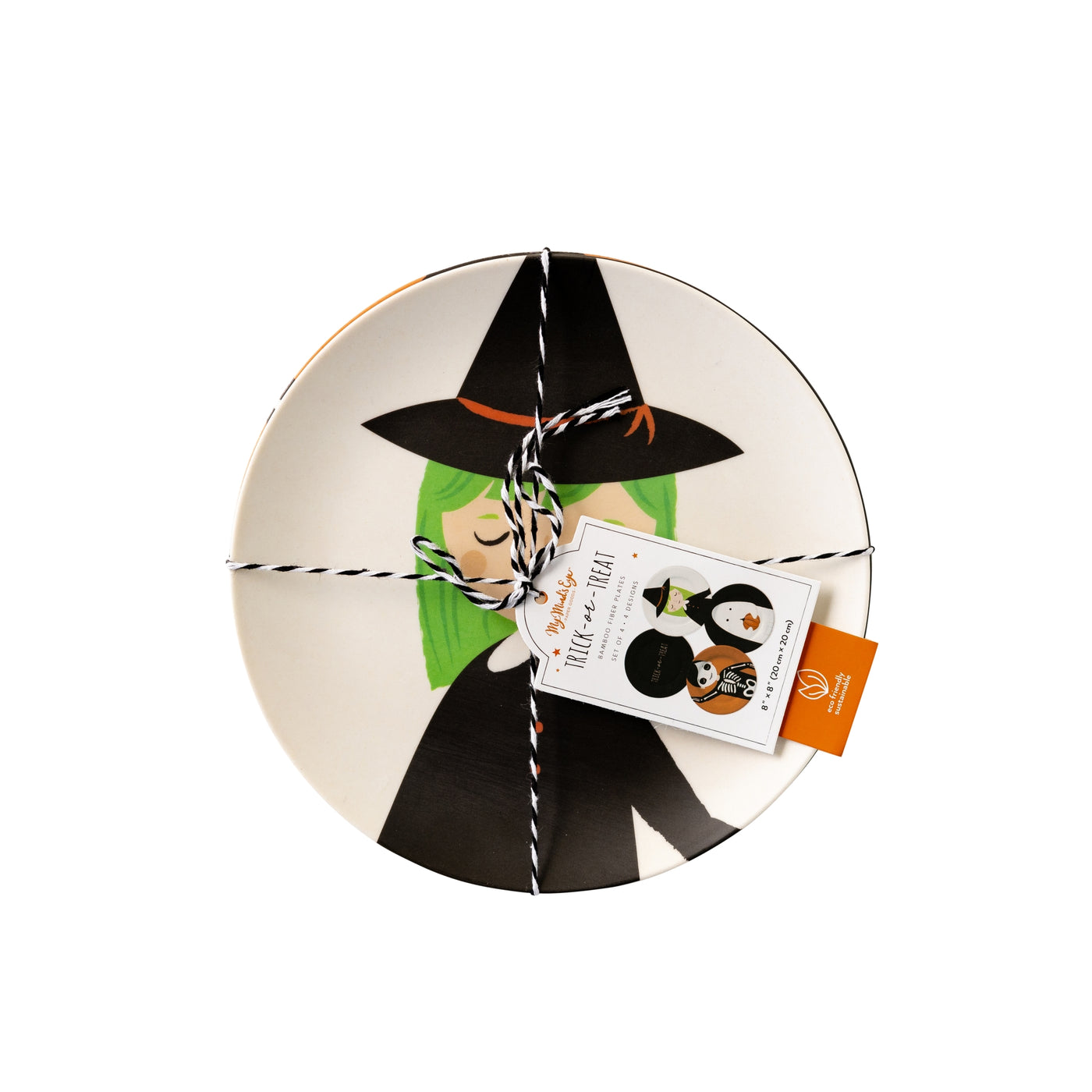 PLBP101 -  Trick or Treaters Reusable Bamboo Plate Set