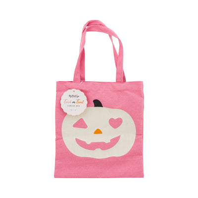 PLCB137 -  Pink Pumpkin 12x12 inch Canvas Bag
