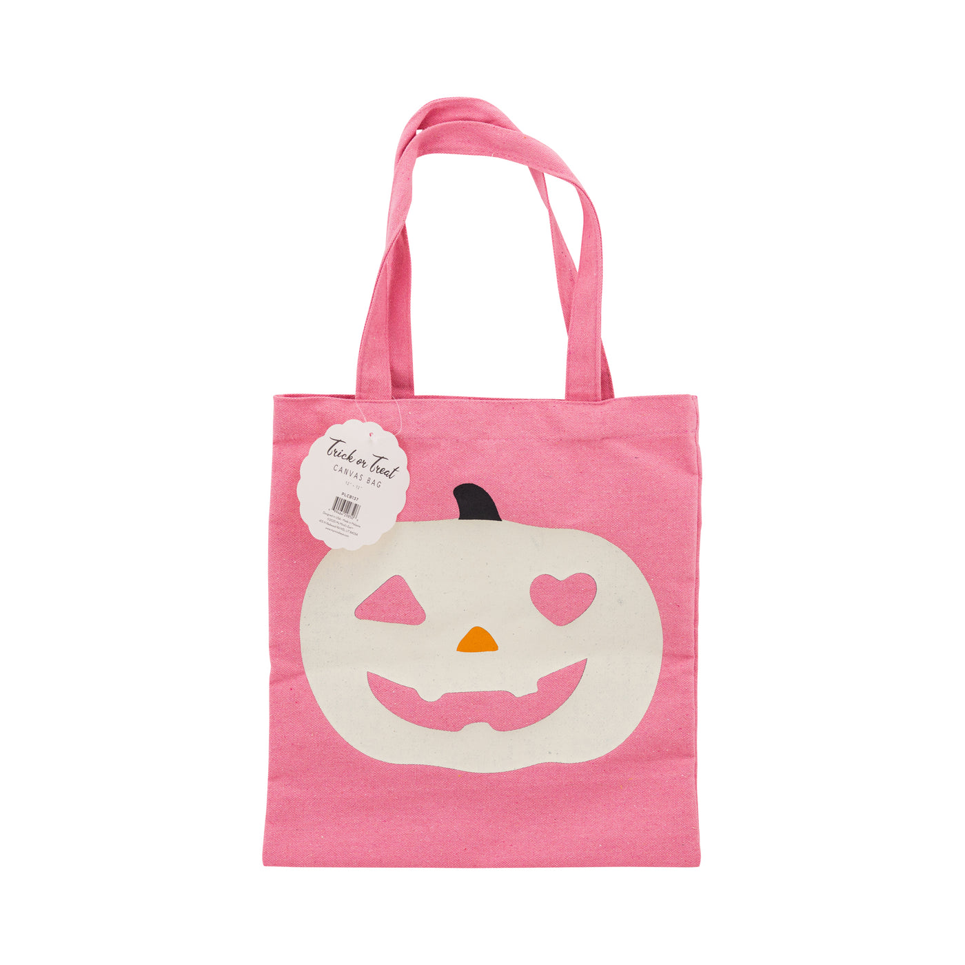 PLCB137 -  Pink Pumpkin 12x12 inch Canvas Bag