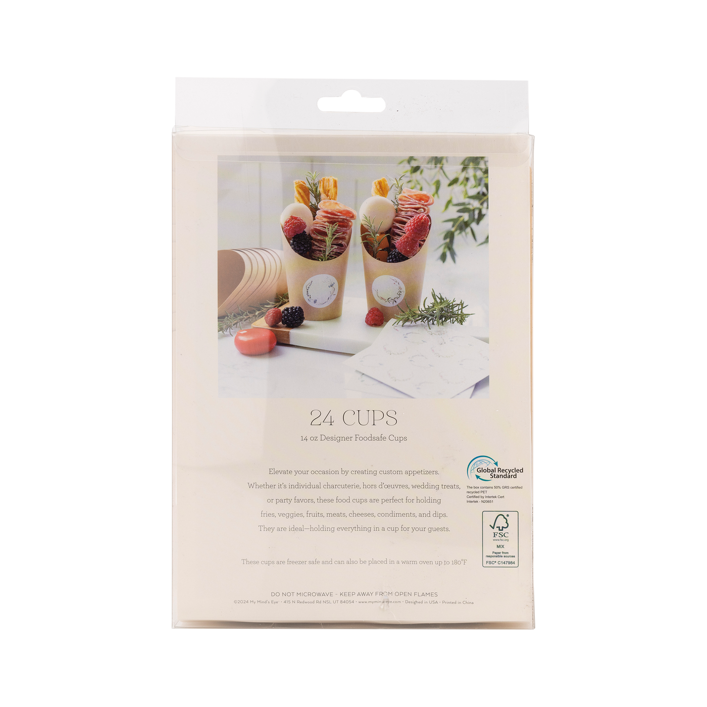 PLCC1672 - Kraft Charcuterie Cups with sticker labels (24ct)
