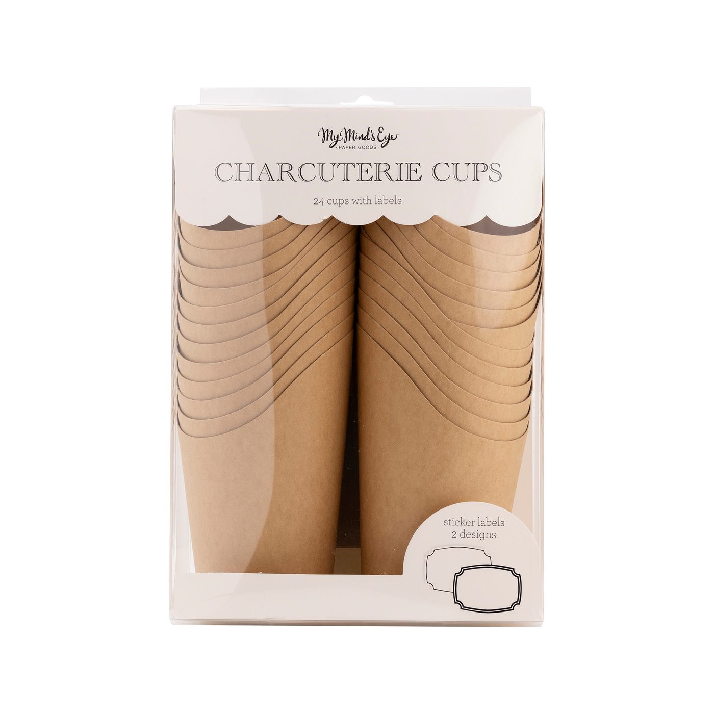 PLCC1673 - Kraft Charcuterie Cups with sticker labels (24ct)