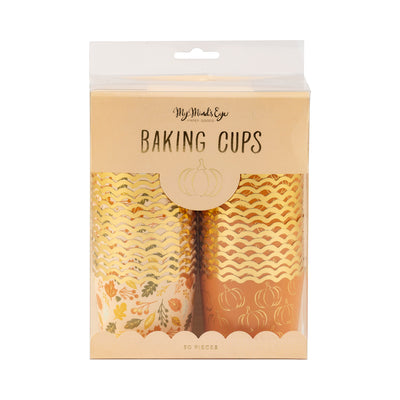 PLCC1832 - Foiled Fall Foliage with Pumpkins 5 oz Baking Cups