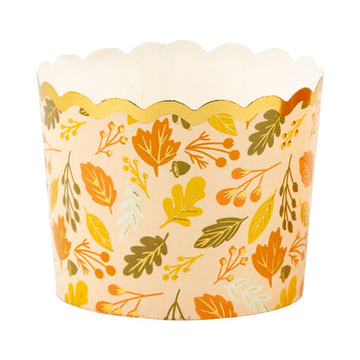 PLCC1832 - Foiled Fall Foliage with Pumpkins 5 oz Baking Cups