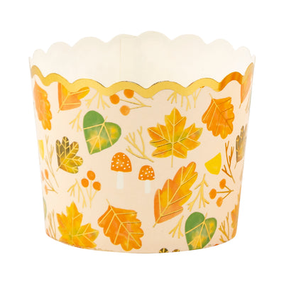 PLCC1834x - Gold Foil Forest Mushrooms 5 oz Baking Cups