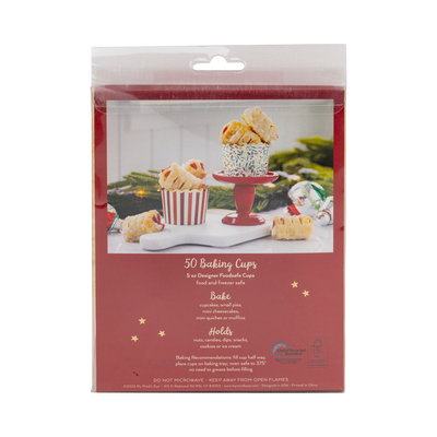 PLCC1850 - Gold Foil Star Floral and Stripe 5 oz Baking Cups