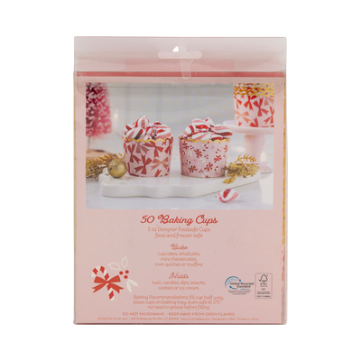 PLCC1851 - Gold Foil Bows on Pink 5 oz Baking Cups