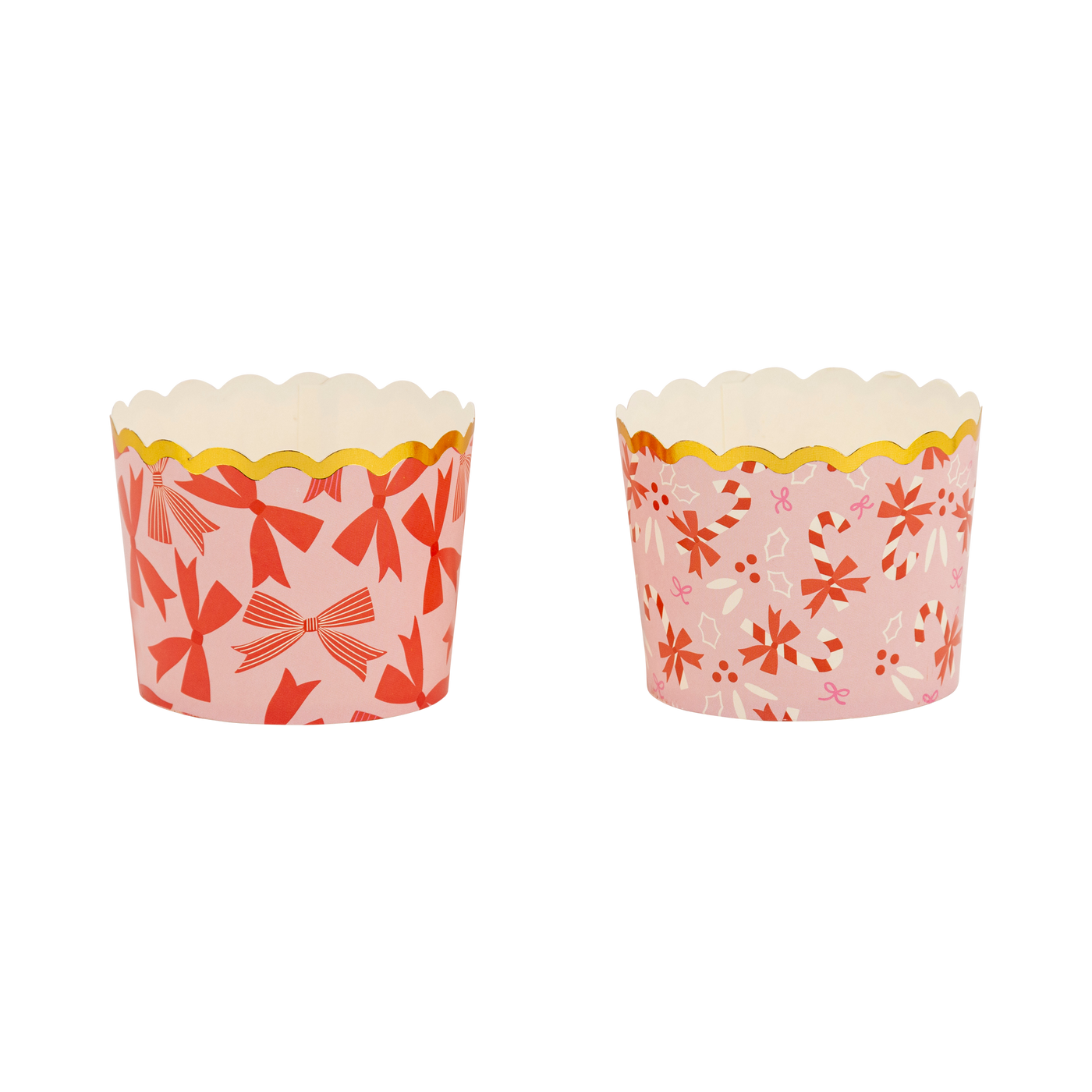 PLCC1851 - Gold Foil Bows on Pink 5 oz Baking Cups