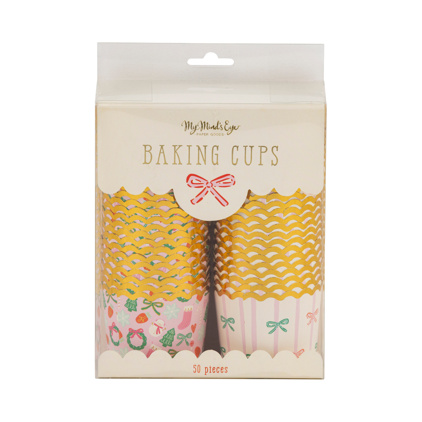 PLCC1871 - Gold Foil Bows/Icons on Pink 5 oz Baking Cups