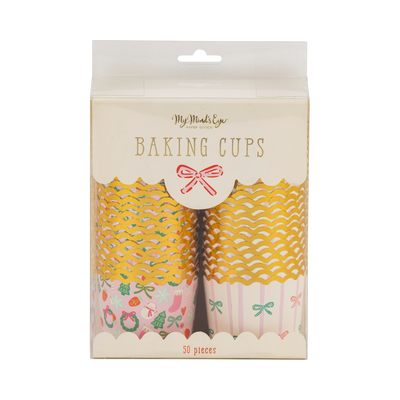 PLCC1871 - Gold Foil Bows/Icons on Pink 5 oz Baking Cups