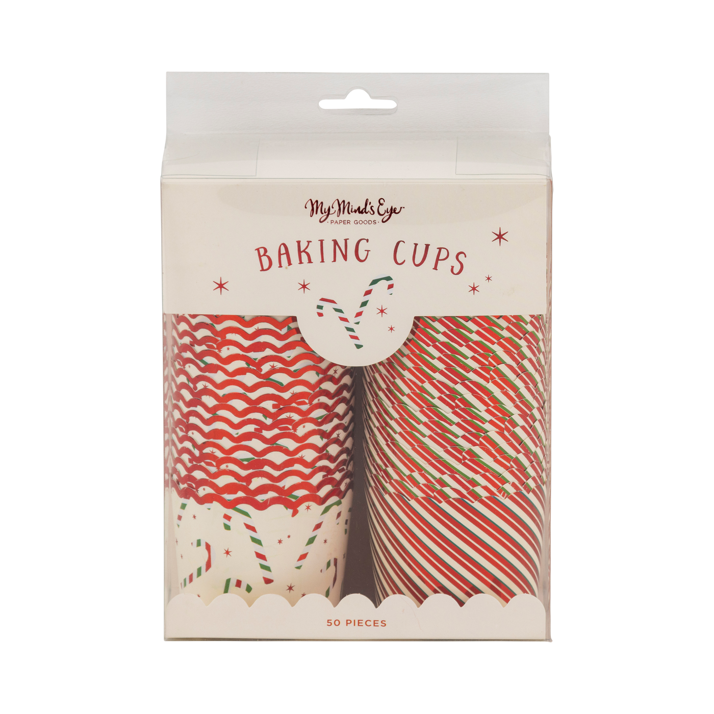 PLCC1888 - Red Foil Candy Stripes 5 oz Baking Cups