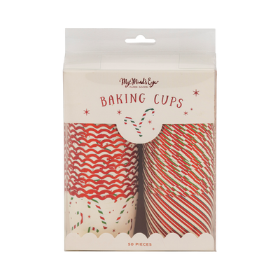 PLCC1888 - Red Foil Candy Stripes 5 oz Baking Cups