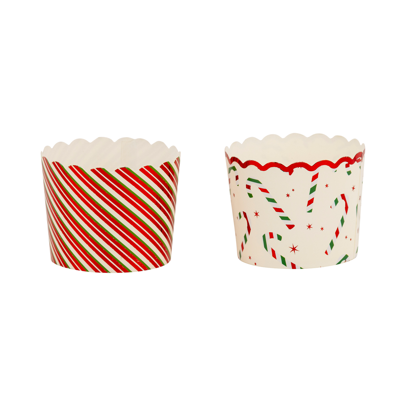 PLCC1888 - Red Foil Candy Stripes 5 oz Baking Cups