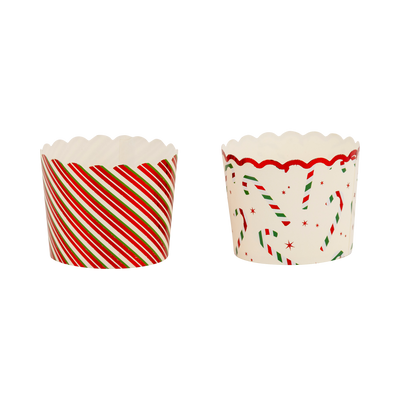 PLCC1888 - Red Foil Candy Stripes 5 oz Baking Cups