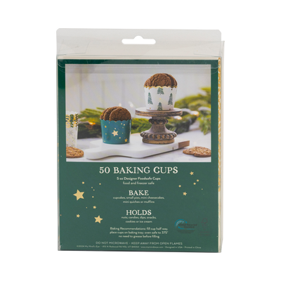 PLCC1902 - Gold Foil Trees and Stars 5 oz Baking Cups