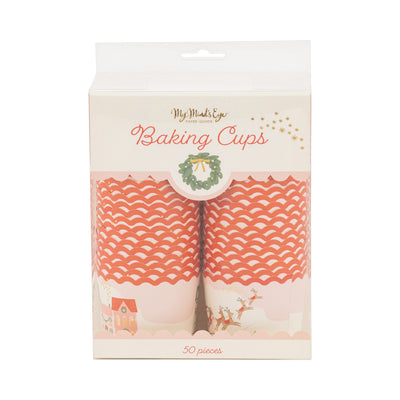 PLCC1921 - Foiled Christmas Scene Baking Cup 5 oz