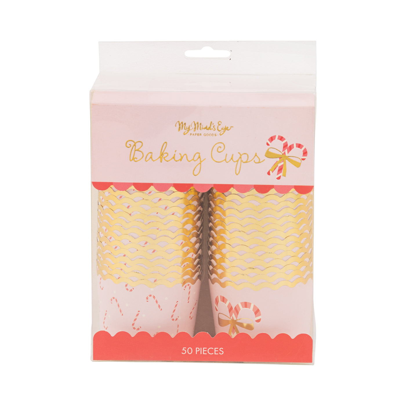 PLCC1924 - Foiled Pink Candy Cane Baking Cup 5 oz