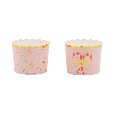 PLCC1924 - Foiled Pink Candy Cane Baking Cup 5 oz