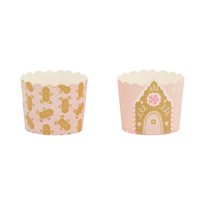 PLCC1941 - Pink Gingerbread House 5 oz Baking Cups