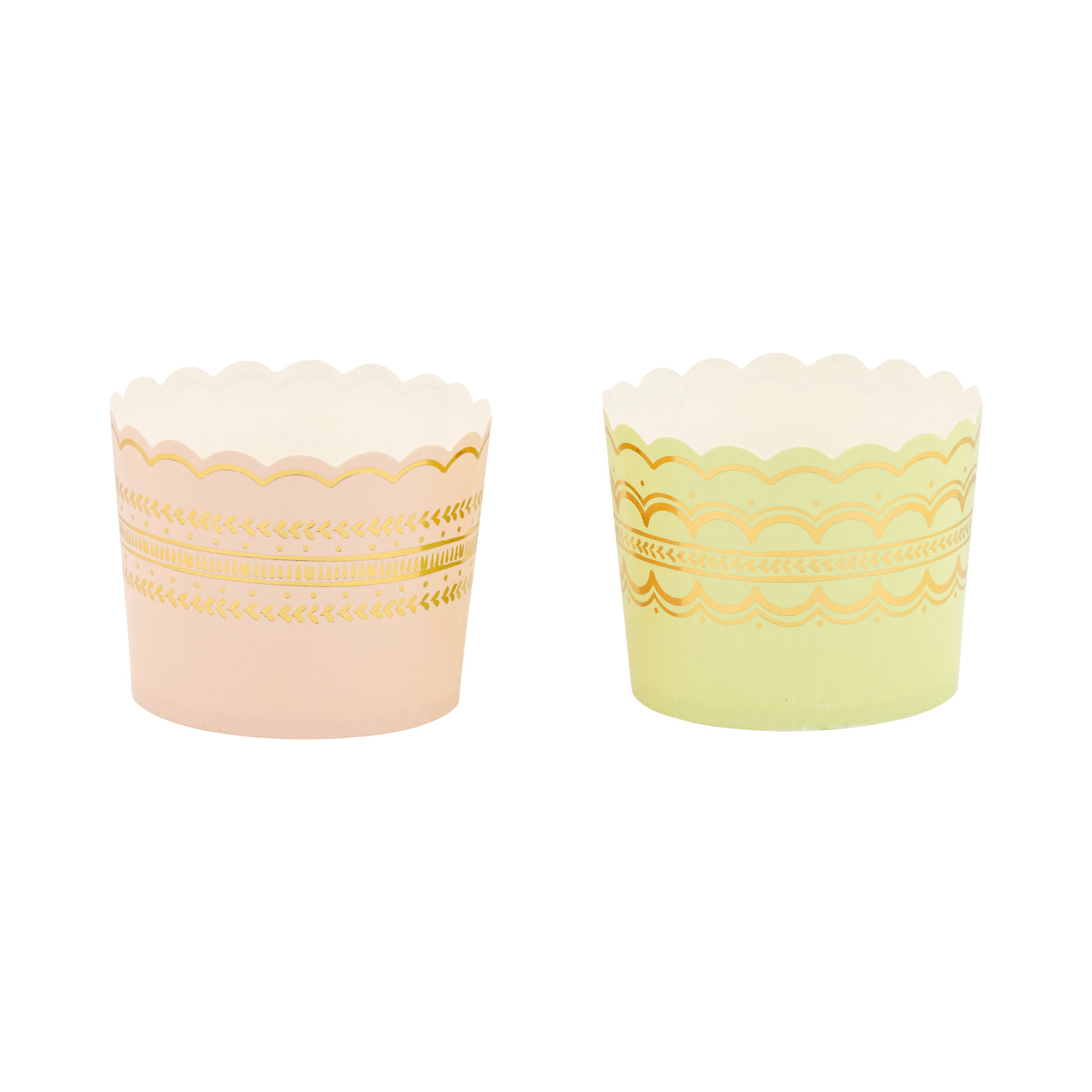 PLCC2038x - Pink and Green Delicate Border Foiled Baking Cup