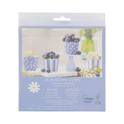 PLCC2078x - Blue Daisy Stripe Foiled Baking Cup