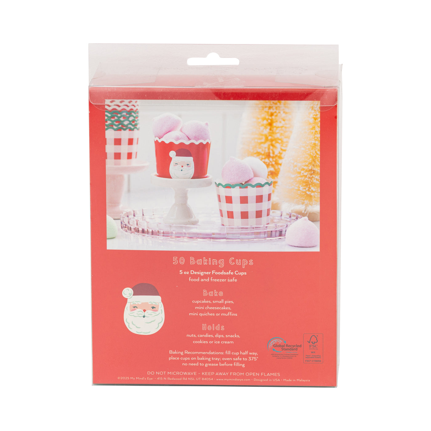 PLCC2249 - Santa Plaid 5 oz Baking Cups
