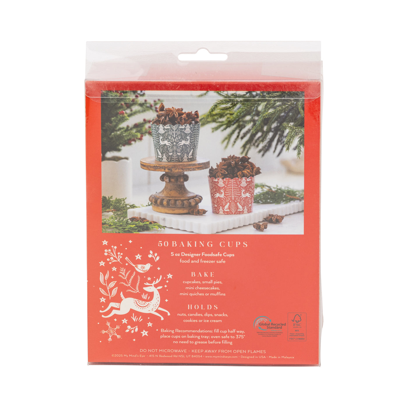 PLCC2265 - Nordic Red and Green 5 oz Baking Cups