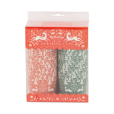 PLCC2265 - Nordic Red and Green 5 oz Baking Cups