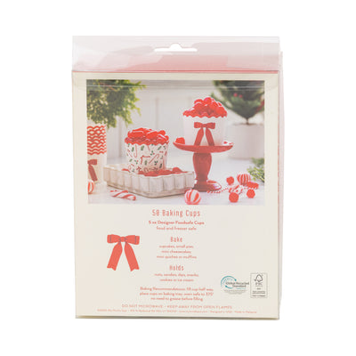 PLCC2277 - Red Christmas Bows 5 oz Baking Cups